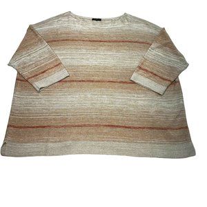 Lafayette 148 Silk Linen Holiday Bateau Neck Ombre Sweater Plus Size 3XL $458
